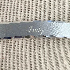 LADIES VINTG.1970's Speidel Silver Toned Scalloped ID Bracelet Engraved "JUDY"